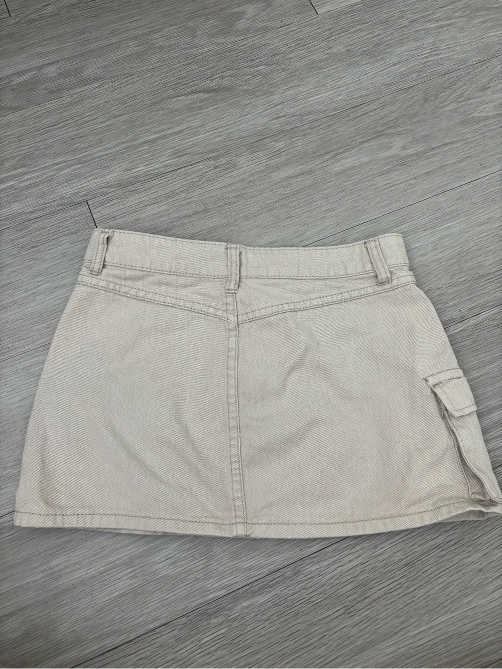 Beige Cargo Pocket Mini Skirt